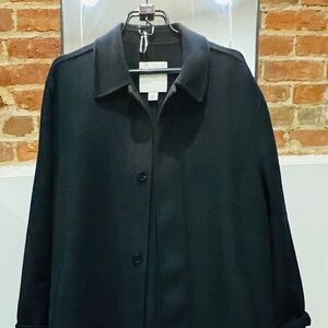 Calvin Klein Dark Wool Blend Coat Oversized. Unisex